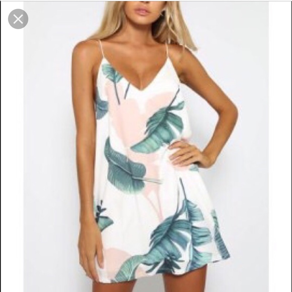 White floral shift dress